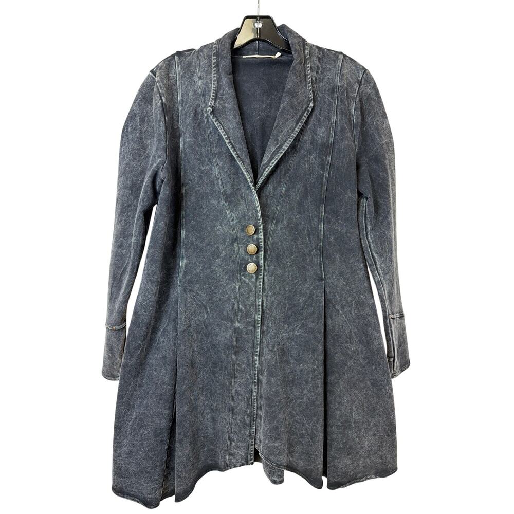 Testimony Los Angeles Distressed Black Reba French Terry Jacket Size S